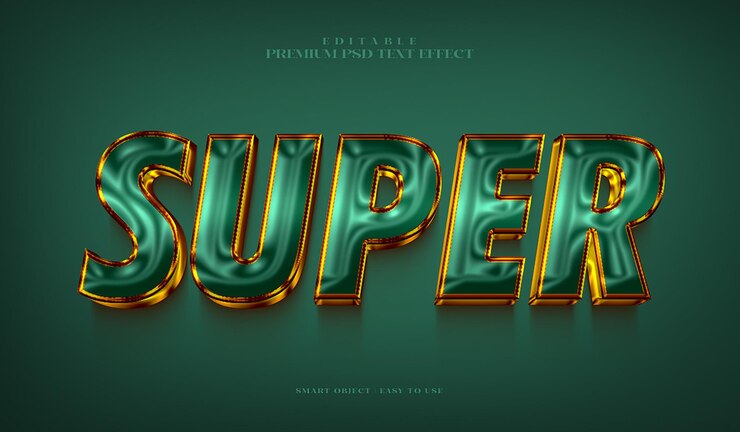 PSD efecto de texto psd 3d super dorado editable premium