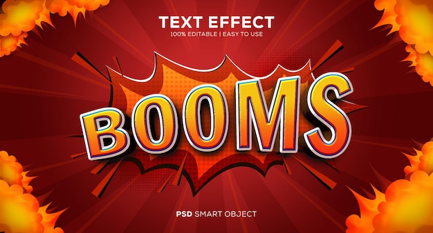 Efecto de texto PSD Booms fácil de usar