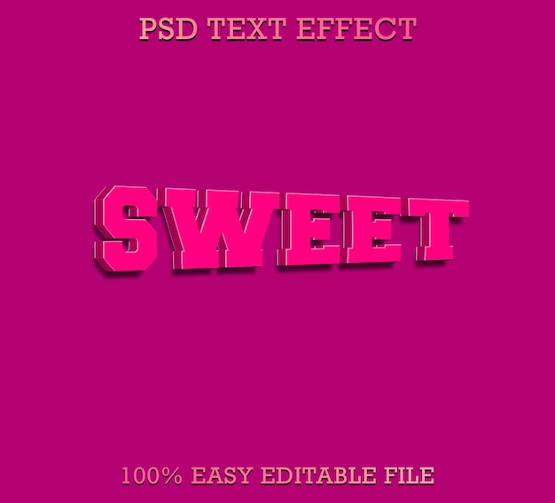 Efecto de texto PSD con color rosa