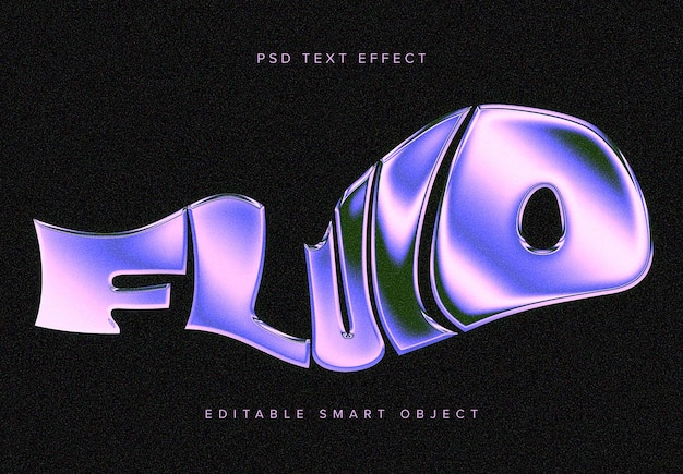 Efecto de texto PSD de cromo deformado