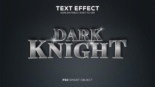 PSD efecto de texto psd dark kinght fácil de usar y editable