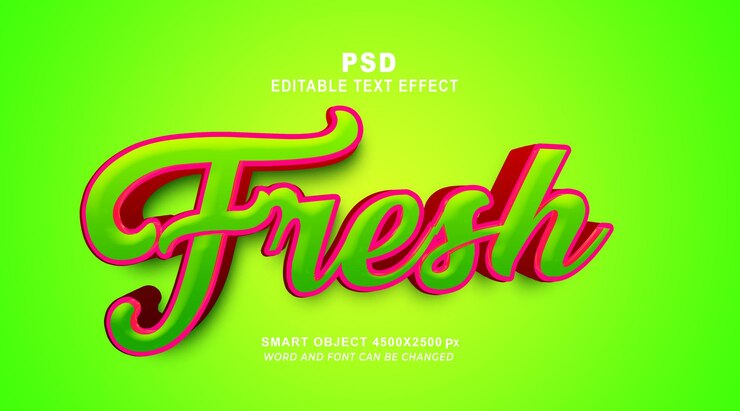 PSD efecto de texto psd editable en 3d fresco con fondo lindo