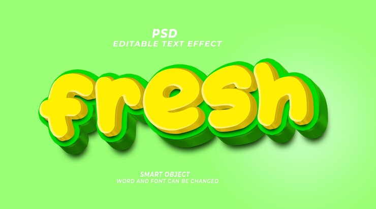 PSD efecto de texto psd editable en 3d fresco con fondo lindo