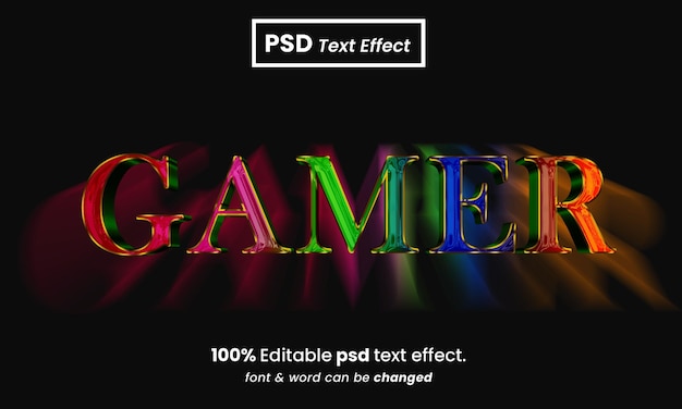 Efecto de texto psd editable 3d de jugador