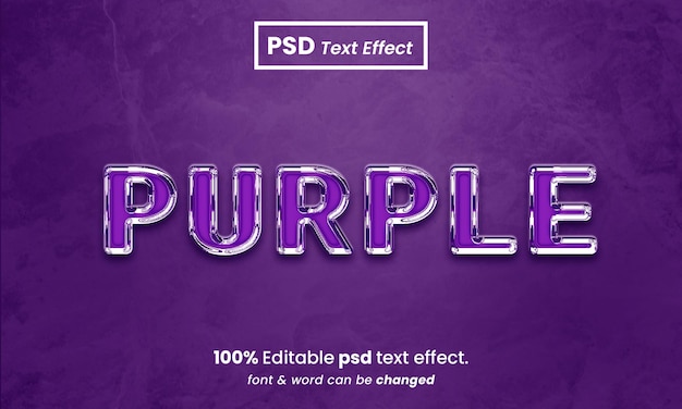 Efecto de texto psd editable 3d líquido púrpura