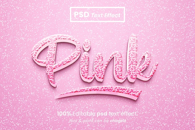 PSD efecto de texto psd editable 3d rosa