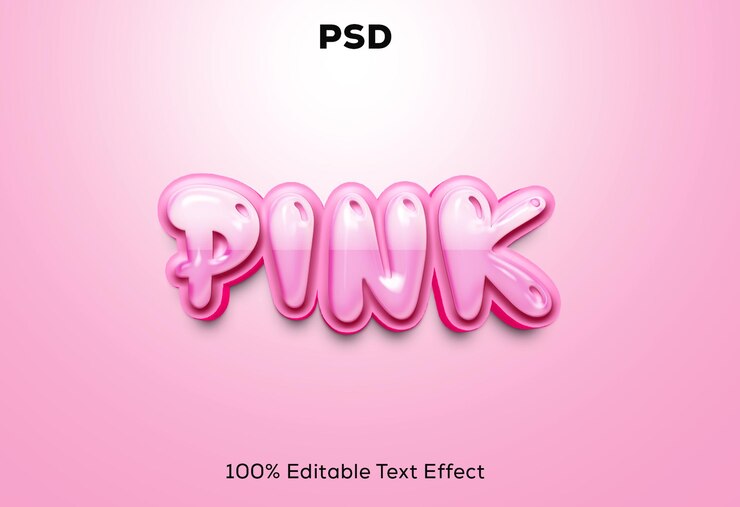 PSD efecto de texto psd editable en 3d rosa