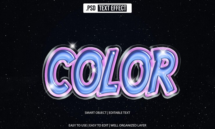 Efecto de texto psd editable en color psd