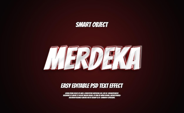 EFECTO DE TEXTO PSD EDITABLE FÁCIL DE KEMEDEKAAN INDONESIA
