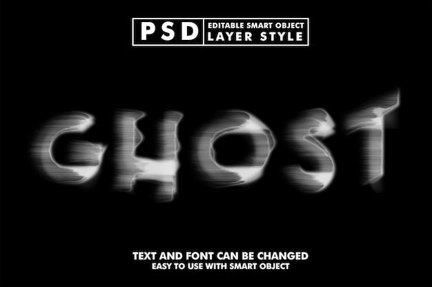 PSD efecto de texto psd editable fantasma