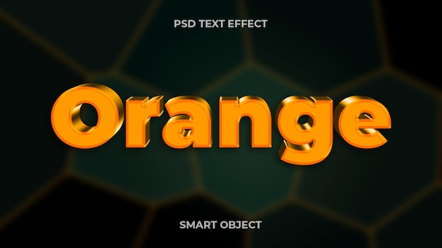 PSD efecto de texto psd editable naranja