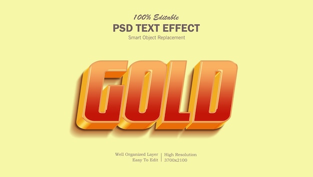 Efecto de texto psd editable de oro rojo