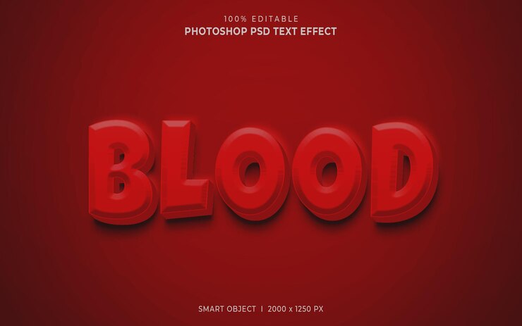 PSD efecto de texto psd editable de sangre estilo 3d
