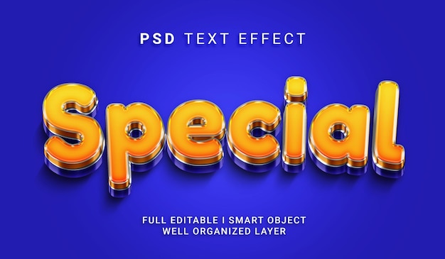 Efecto de texto psd de estilo 3d especial