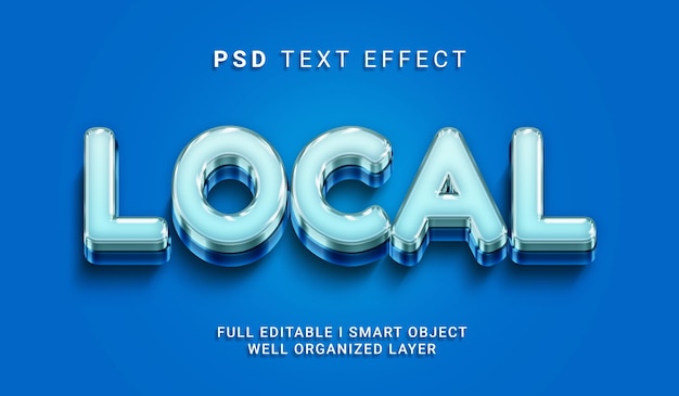 Efecto de texto psd de estilo 3d local