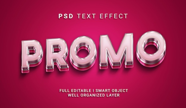 Efecto de texto psd de estilo 3d promocional