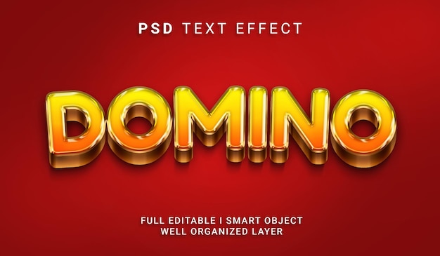 Efecto de texto psd estilo domino 3d