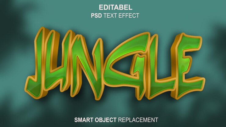 PSD efecto de texto psd estilo jungle