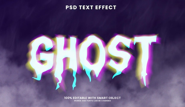 Efecto de texto psd de falla de fusión fantasma