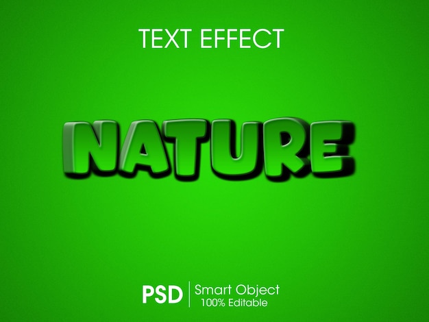 PSD efecto de texto psd gratis naturaleza