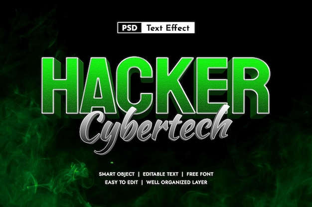 Efecto de texto psd de hacker