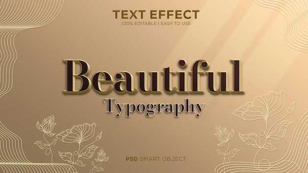 Efecto de texto PSD hermoso fácil de usar y editable