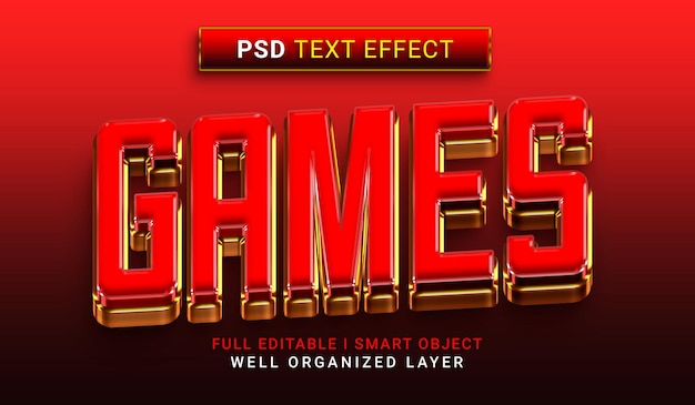 Efecto de texto psd de juegos
