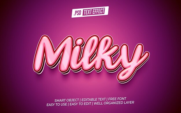 Efecto de texto PSD lechoso