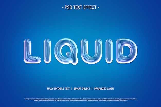 efecto de texto psd líquido