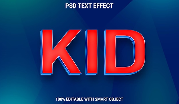 Efecto de texto PSD para niños