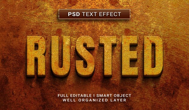 Efecto de texto PSD oxidado