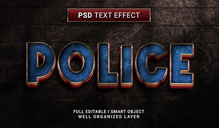 PSD efecto de texto psd de la policía