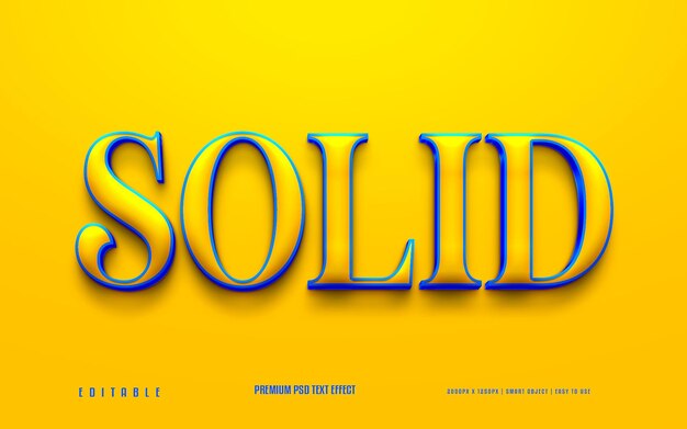Efecto de texto psd premium 3d editable azul sólido y dorado