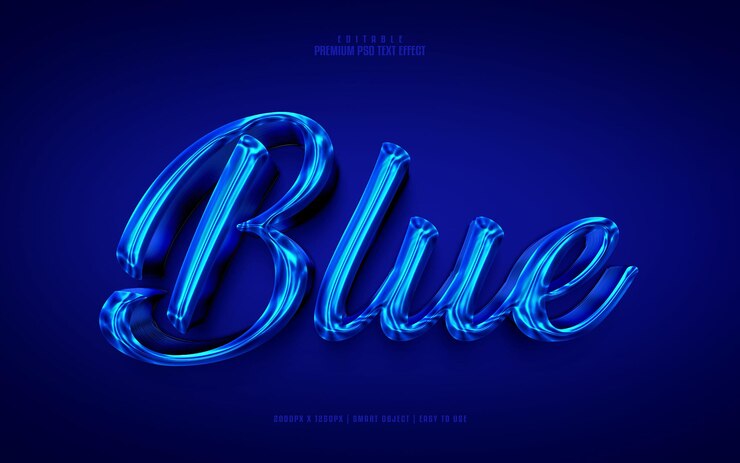 PSD efecto de texto psd premium editable 3d azul
