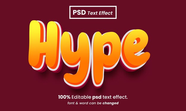 Efecto de texto psd premium editable 3d de estilo de dibujos animados