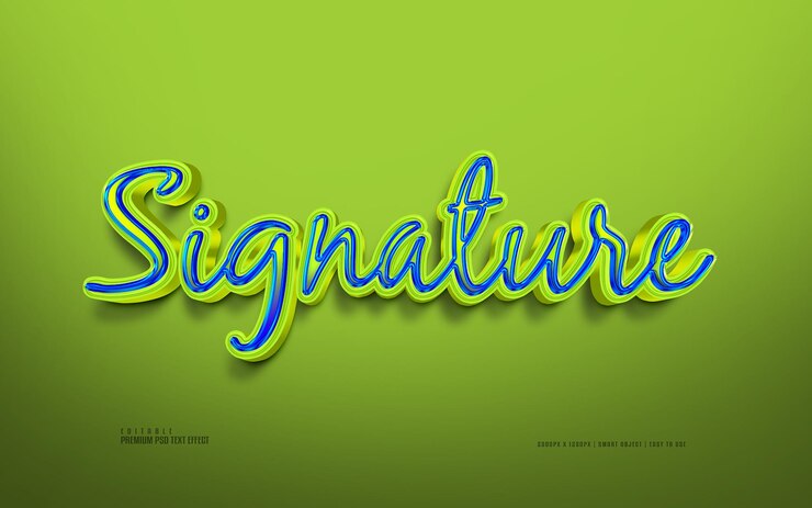 PSD efecto de texto psd premium editable 3d de firma