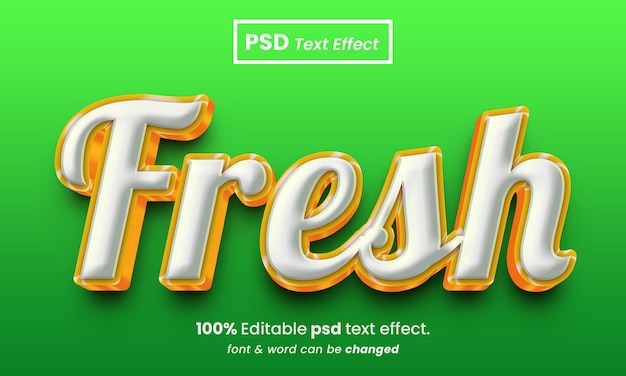 Efecto de texto psd premium editable 3d fresco