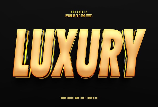 Efecto de texto psd premium editable 3d de lujo