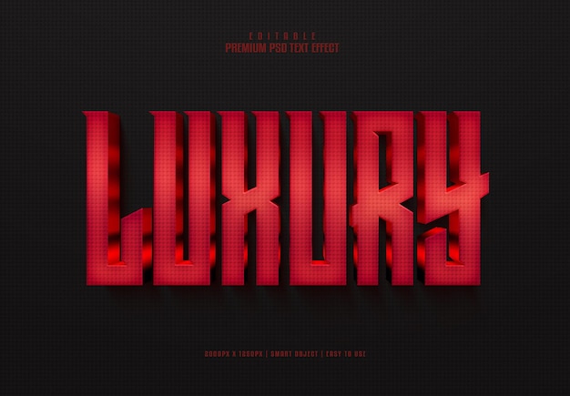 Efecto de texto psd premium editable 3d de lujo