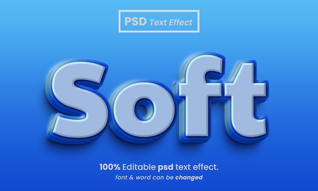 Efecto de texto psd premium editable en 3d suave