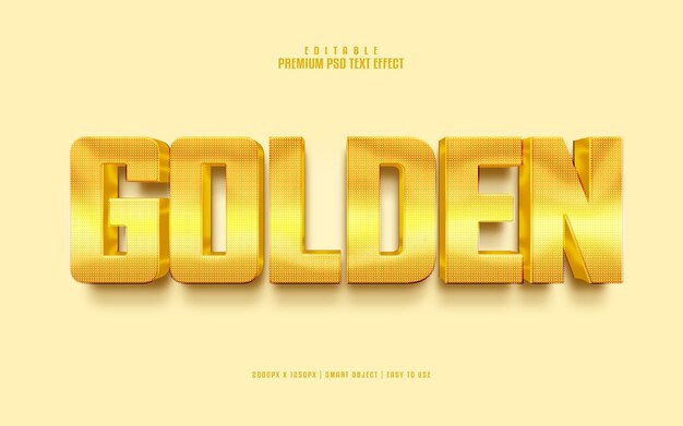 Efecto de texto psd premium editable dorado