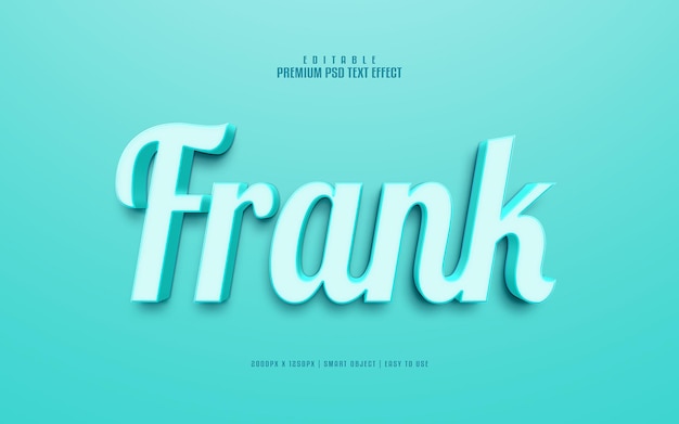 Efecto de texto psd premium editable franco