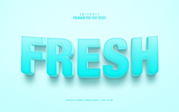 PSD efecto de texto psd premium editable fresco