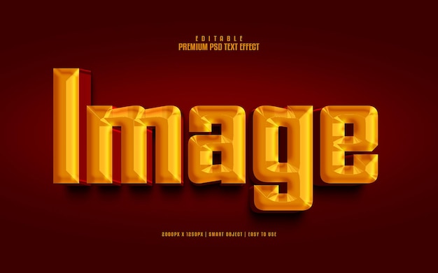Efecto de texto PSD premium editable para imágenes 3D