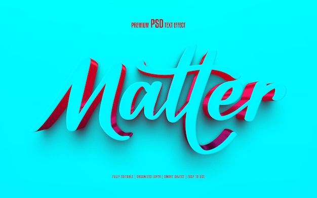 PSD efecto de texto psd premium editable de materia