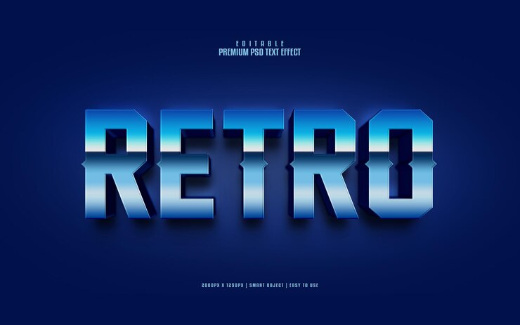 PSD efecto de texto psd premium editable retro