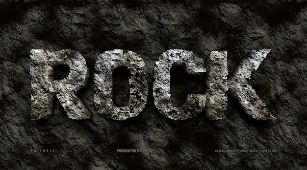 PSD efecto de texto psd premium editable de rock