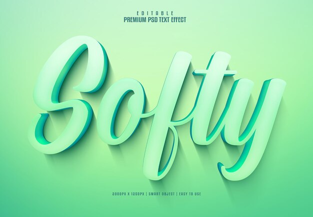 Efecto de texto psd premium editable suave 3d