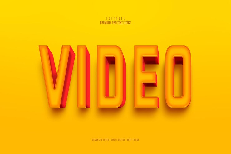 PSD efecto de texto psd premium editable de video