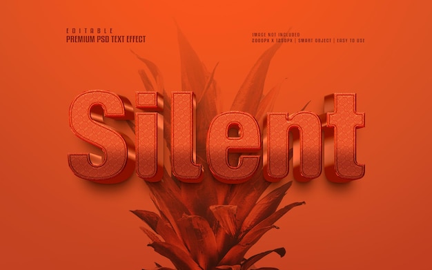 Efecto de texto psd premium de lujo totalmente editable silencioso